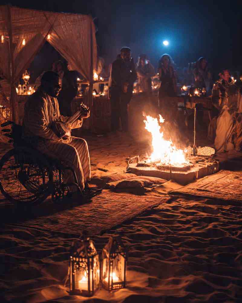 Guest enjoying an accessible luxury Moroccan experience